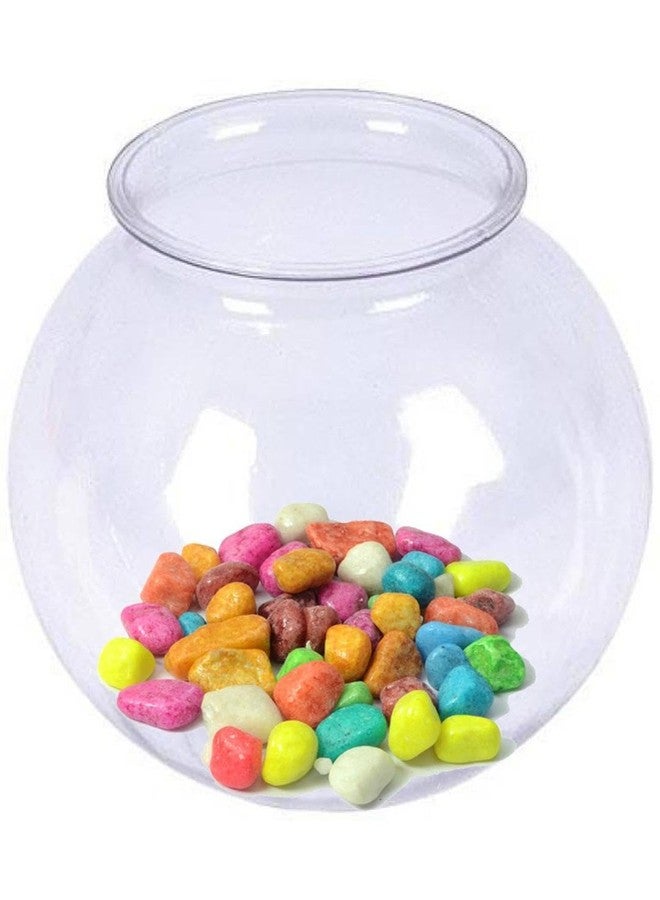 Afast Home Room Decorative Clear Fish Pot/Bowl with Colorful Stone, Glass -A1 - Image 1